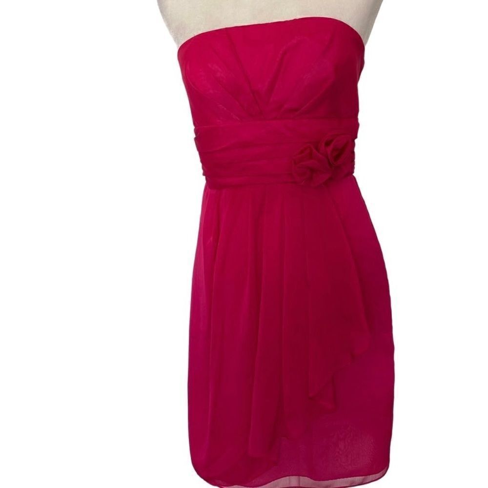 Betsy & Adam Barbiecore Hot Pink Strapless Formal Party Dress SZ 8
